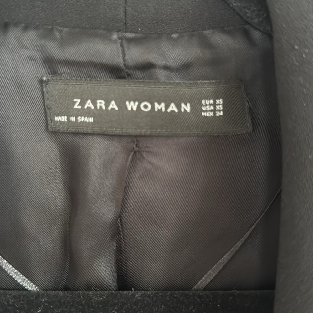Zara Ruched Sleeve Classic Black Blazer, XS - Picture 3 of 4